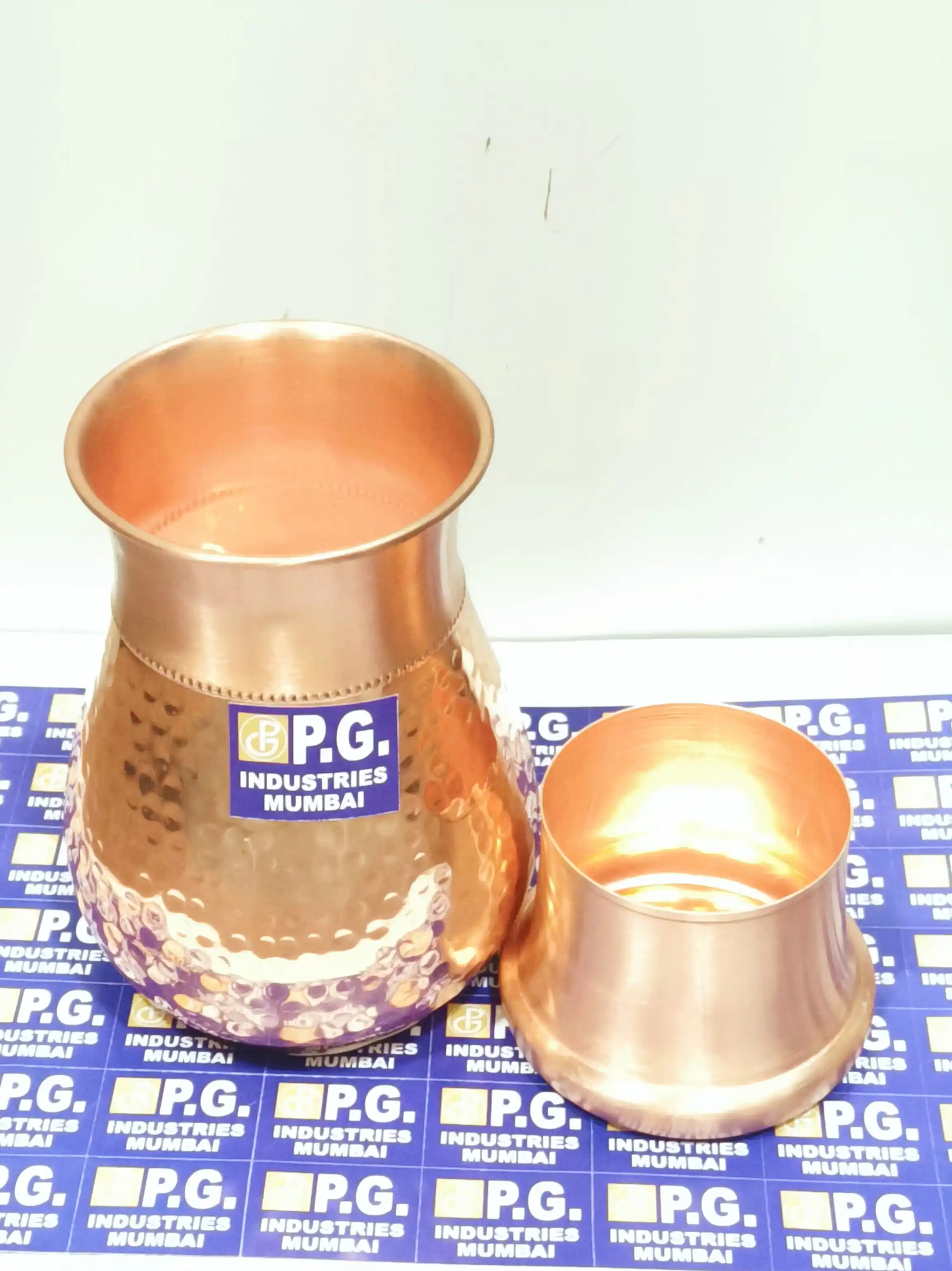 Copper rajwadi pot bedroom/table jar