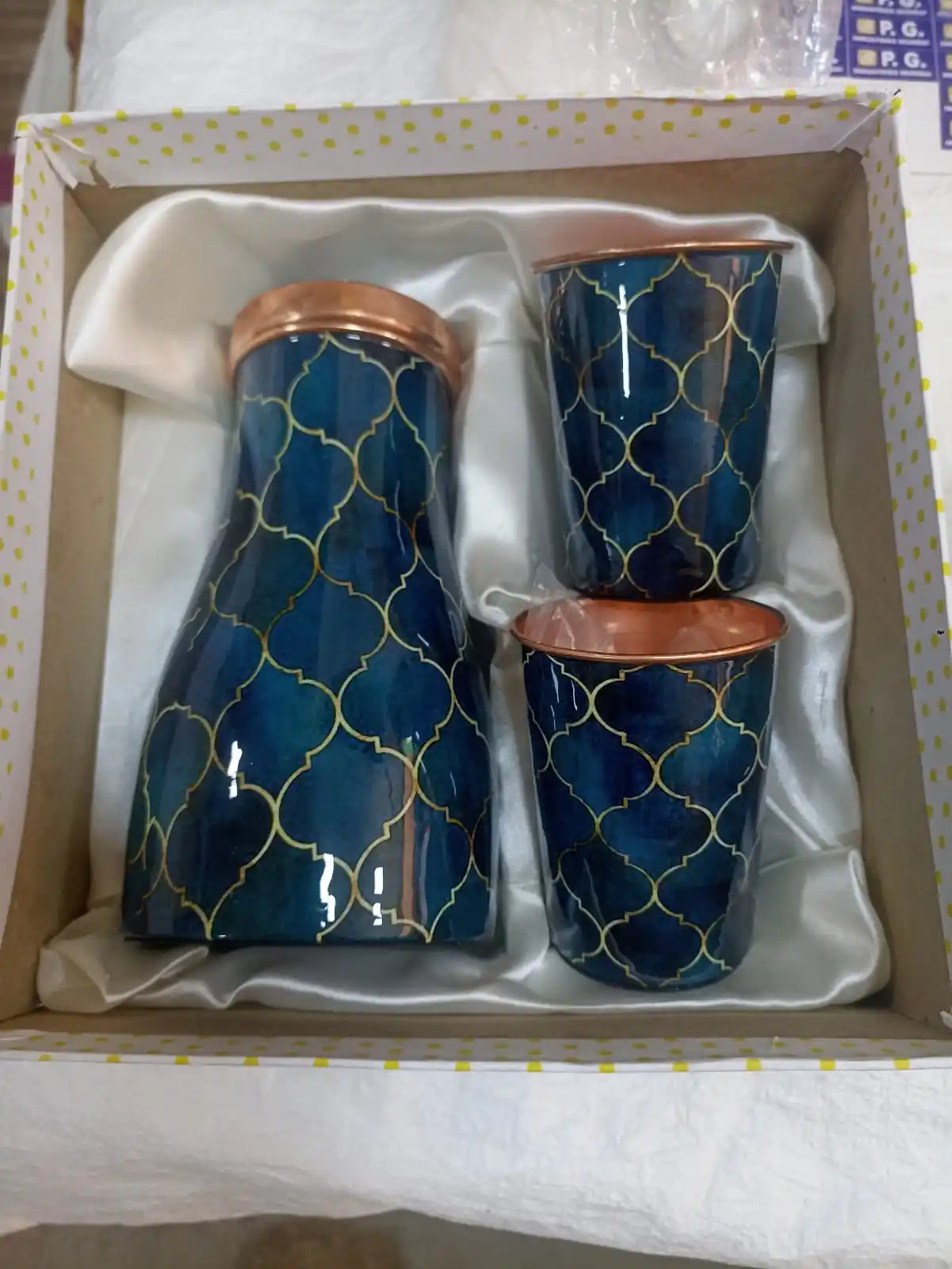 Copper Jug with Glass Gift set