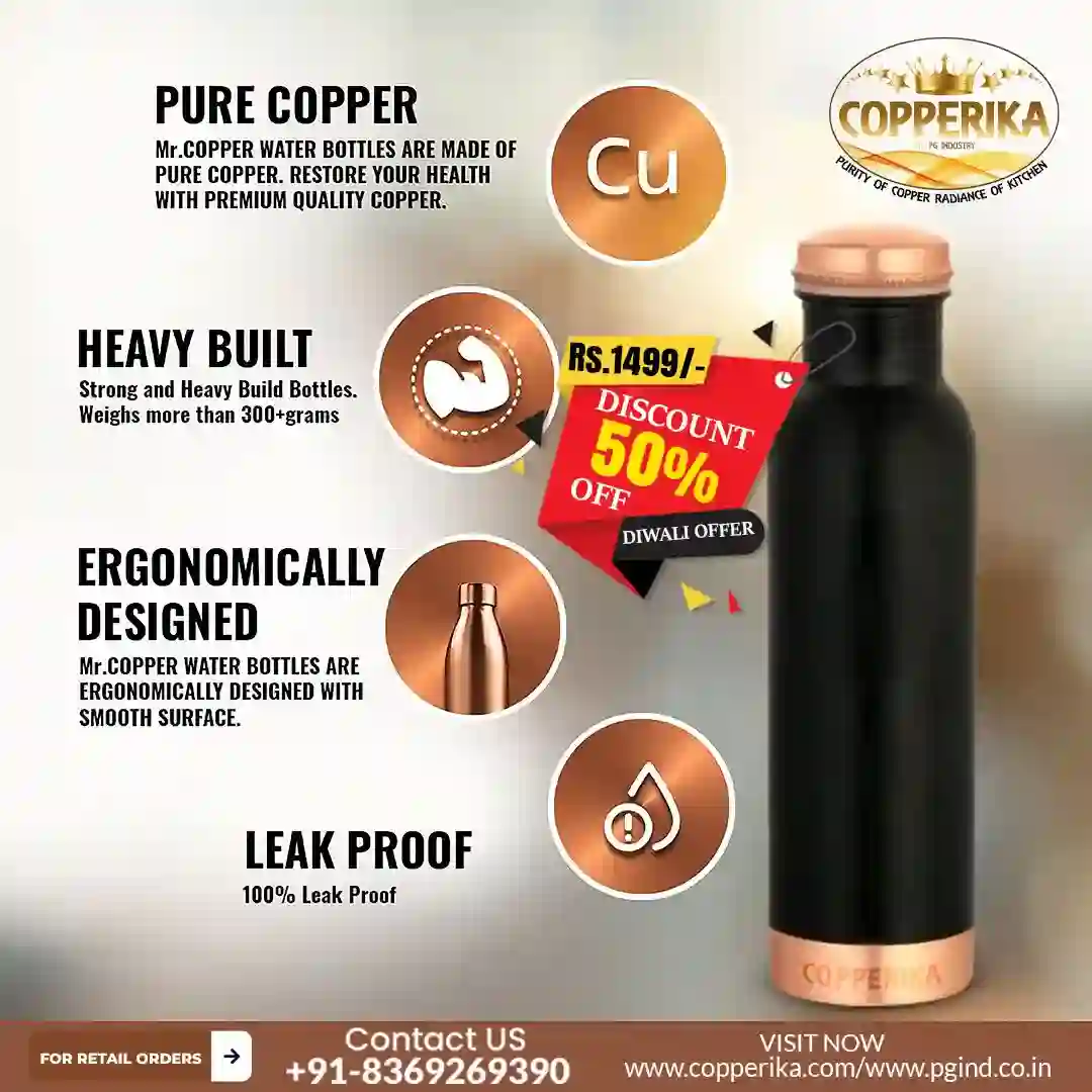 Copperika Black Copper Bottle