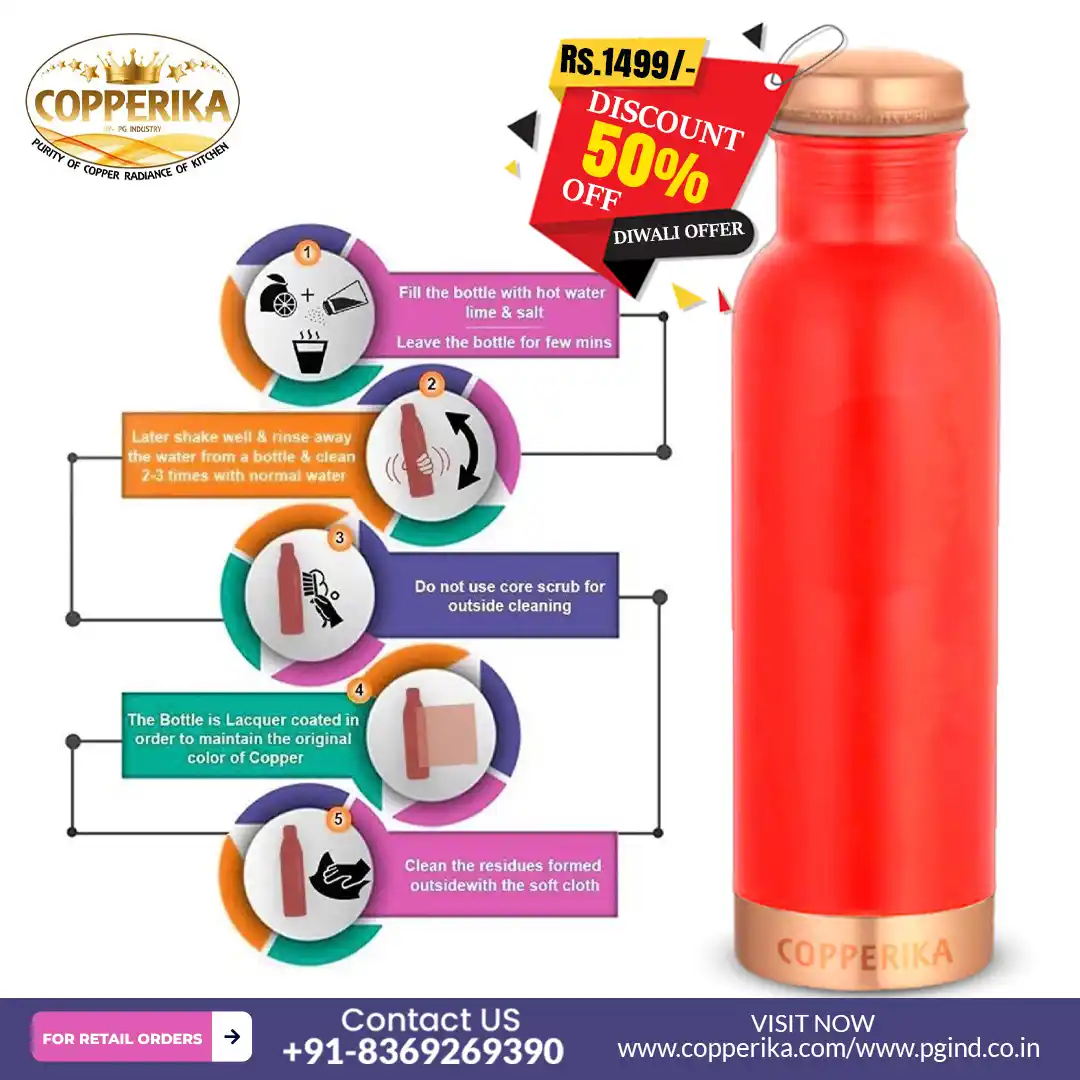Copperika Red Copper Bottle