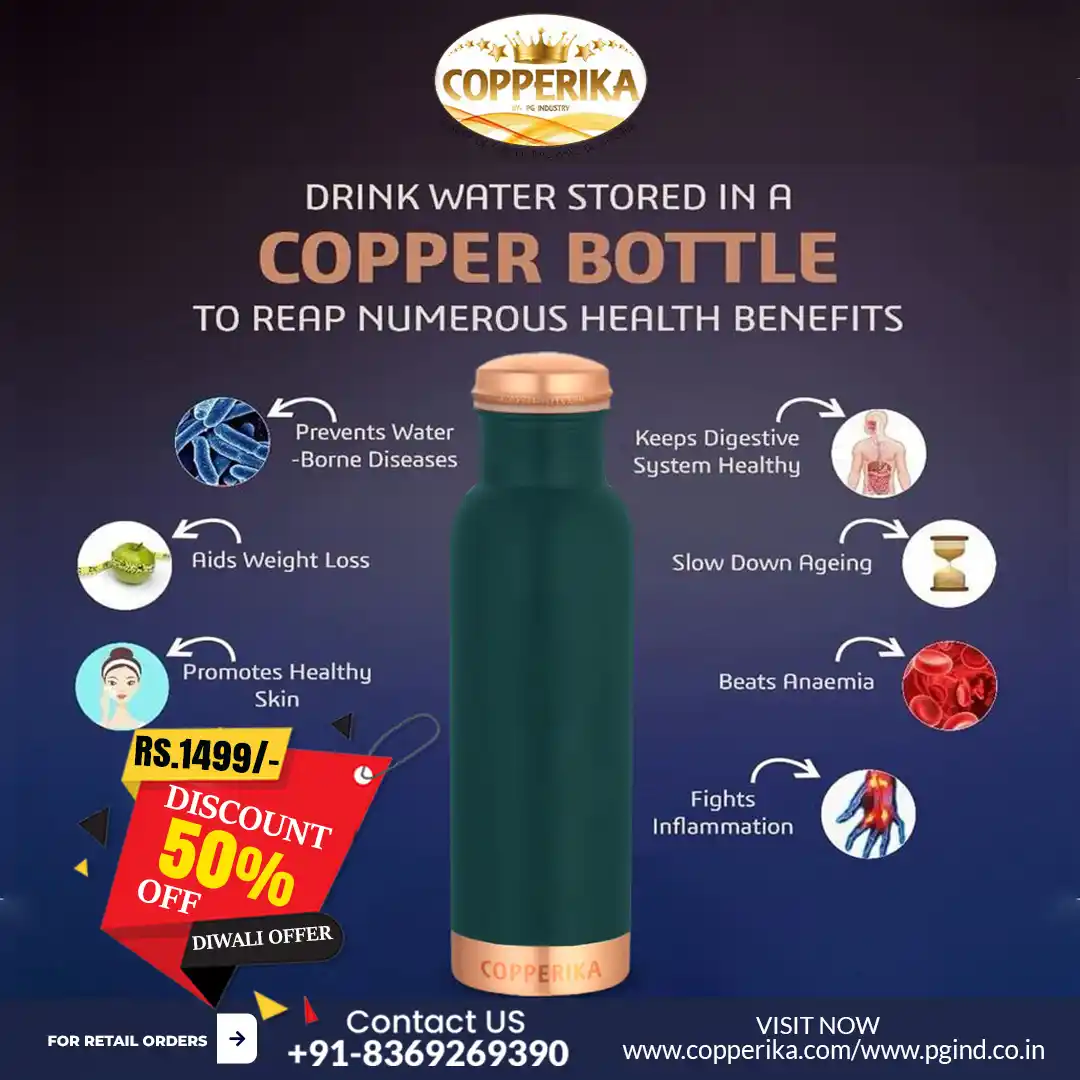 Copperika Green Copper Bottle